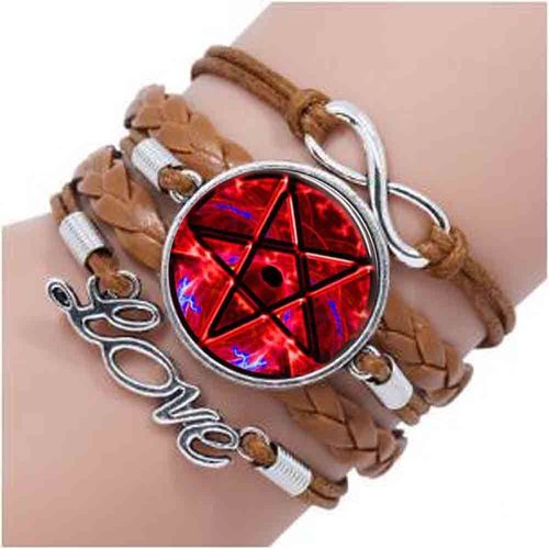 Personnalité Temps Gemme Bracelet Pentagramme Sorcellerie Verre Bracelet Bracelets De Charme Charmes Bijoux Bracelets