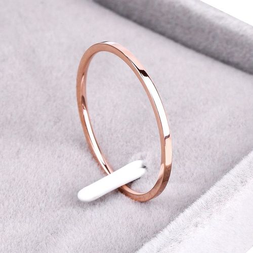 Bague De Mariage En Or Rose Pour Couple, Acier Pour Personnes Âgées, Mode Simple, Bijoux Pour Dames Et Hommes, Haute Qualité, 1 Mm