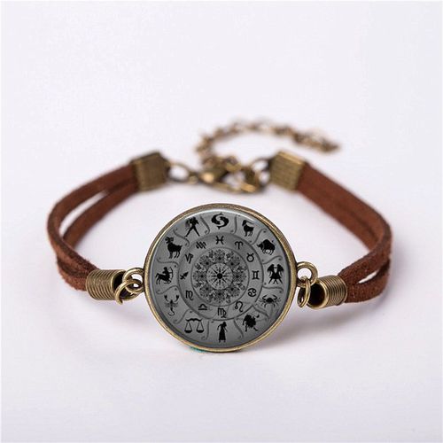 Bracelet Wiccan Steampunk Constellation Du Zodiaque, Bijoux Vintage En Laiton Pour Hommes Et Femmes, Cadeau Pour Ami, Nouvel Arrivage