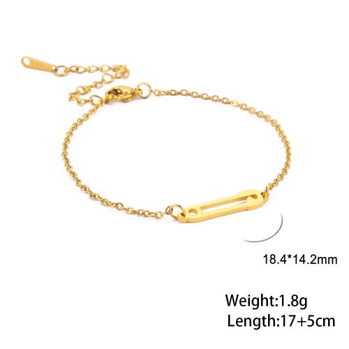 Bracelet À Broches En Acier Inoxydable Pour Femmes, Chaîne À Maillons, Trombone Couleur Or, Épingle De Sécurité, Accessoires Bijoux Minimalistes À La Mode