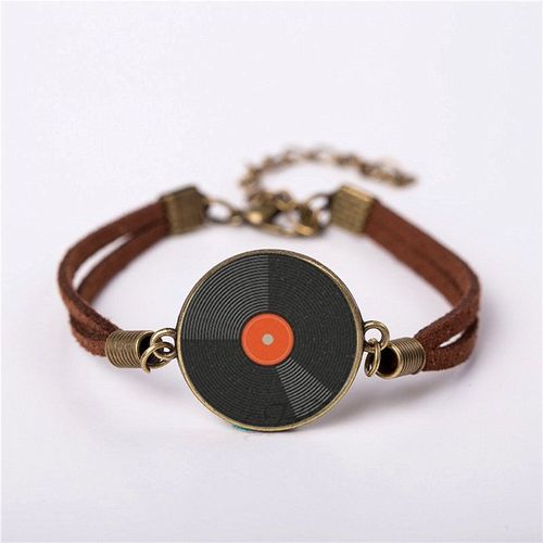 Qiyufang-Bracelet Dj En Métal Avec Épingle Cd Pour Hommes Et Femmes, Bijoux De Musique, Bracelets En Laiton Vintage, Cadeau Pour Ami, Soleil, Style Steampunk, Chaud, Nouveau