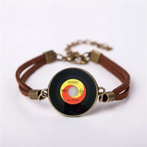 Qiyufang-Bracelet Dj En Métal Avec Épingle Cd Pour Hommes Et Femmes, Bijoux De Musique, Bracelets En Laiton Vintage, Cadeau Pour Ami, Soleil, Style Steampunk, Chaud, Nouveau