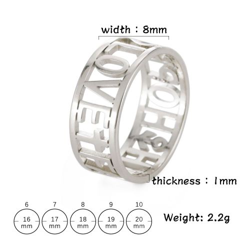 Unift Bagues En Acier Inoxydable Kpop Pour Hommes Et Femmes, Ligne Parallèle, Bague En Forme De C¿Ur, Alliance, Bijoux De Couple, Accessoire Minimaliste, Mode