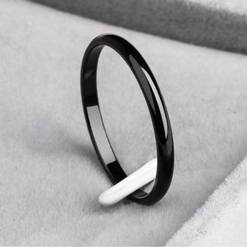 Bague De Couple Fine En Acier Inoxydable De 2 Mm, Trois Couleurs, Simple, À La Mode, Or Rose, Bijoux Pour Femmes