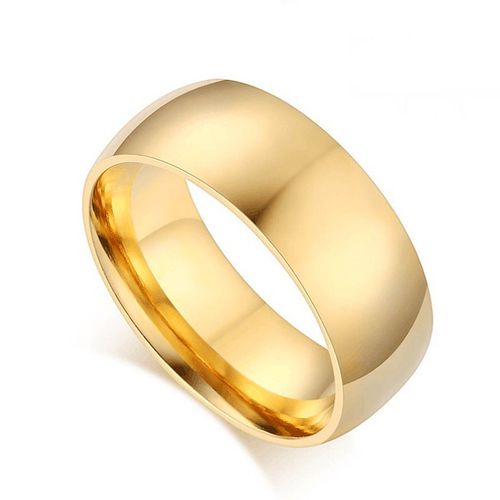 Bague De Mariage Classique Pour Hommes Et Femmes, Couleur Or/Bleu/Acier Inoxydable, Taille Américaine, 6mm/ 8mm