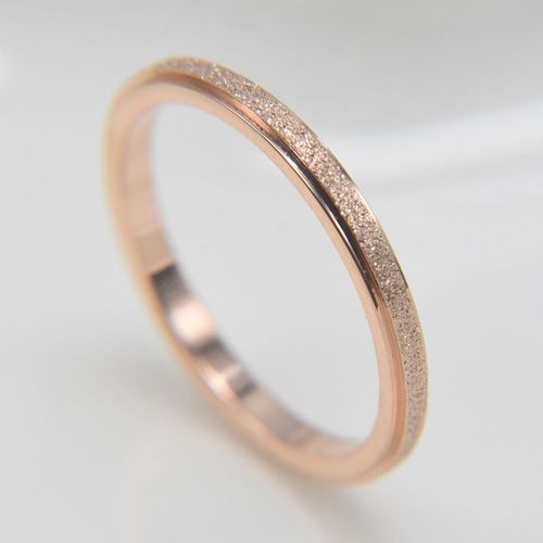 Bagues Simples En Acier Inoxydable Pour Femmes, Bijoux De Doigt De Document En Or Rose, Cadeau Pour Fille, 2 Mm De Largeur, Mode