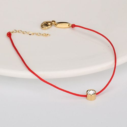 Bracelet En Corde De Fil Rouge De Mode Petits Bracelets En Zircone Cubique Cz Pour Femmes Bijoux En Cristal Faits À La Main