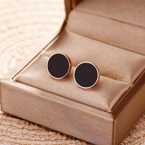 Boucles D'oreilles Minimalistes En Acier Inoxydable, Bijoux Géométriques Simples, Couleur Or Rose Noir, Cadeaux Pour Femmes