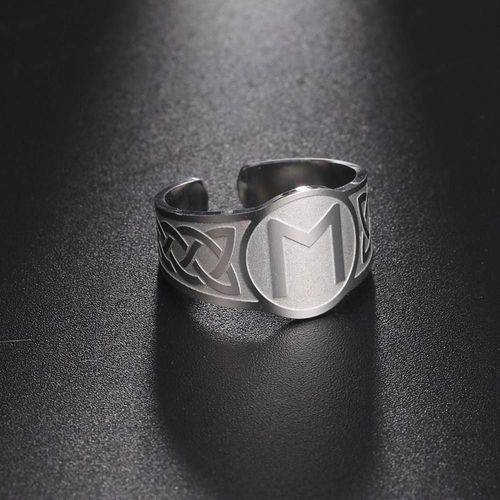 Unift Bague Runes Vintage En Acier Inoxydable, Anneau Amulette Viking De Mythologie Nordique, Anneau Ouvert Réglable Pour Hommes Et Femmes, Bijoux Cadeau À La Mode