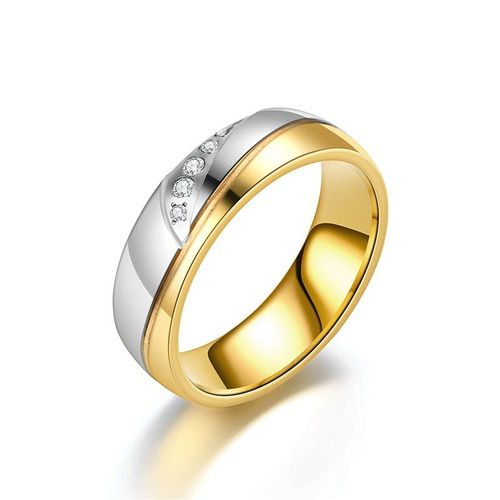 Bagues En Titane Et Acier Pour Hommes Et Femmes, Bagues De Couple De Fiançailles Avec Zircon Incrusté, Cadeaux De Bijoux Classiques À La Mode