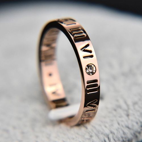 Bague Unisexe En Acier Au Titane Évidé Avec Biscuits Pour Hommes Et Femmes, Chiffres Romains, Bijoux De Doigt, Couple