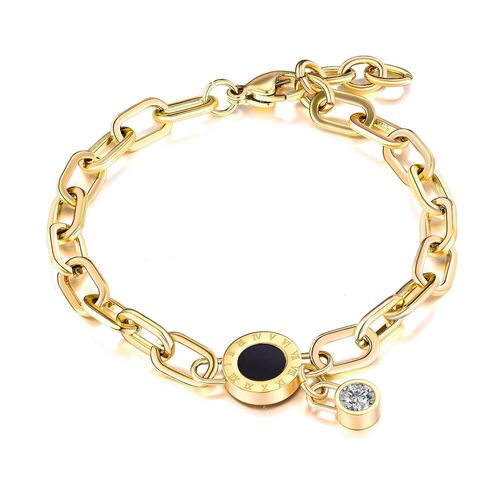Bracelet En Or Rose Avec Numéro Romain Cz Pour Femme Et Fille, Réglable, Acier Inoxydable, Bijoux Jolink, Cadeaux