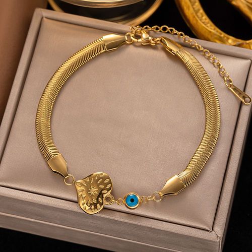 Sion L-Bracelet À Breloques En Acier Inoxydable Pour Femme, Document Doré, Yeux Bleus, Everver, Quatre Enge, Mode De Luxe, Cadeau De Bijoux De Poignet Pour Fille