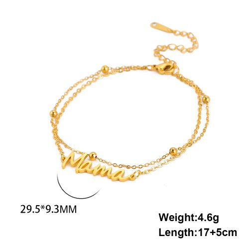 Unift Bracelet Avec Lettres Pour Maman Et Fils, Chaîne En Acier Inoxydable, À La Mode, Pour Maman, Fille, Famille, Amour, Bijoux, Cadeau Pour Mère