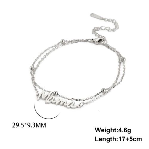 Unift Bracelet Avec Lettres Pour Maman Et Fils, Chaîne En Acier Inoxydable, À La Mode, Pour Maman, Fille, Famille, Amour, Bijoux, Cadeau Pour Mère