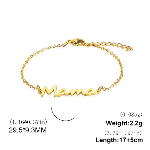 Unift Bracelet Avec Lettres Pour Maman Et Fils, Chaîne En Acier Inoxydable, À La Mode, Pour Maman, Fille, Famille, Amour, Bijoux, Cadeau Pour Mère