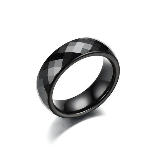 Bagues En Céramique Taillées Pour Couples, Matiques De Fiançailles De Mariage, Bijoux Classiques, Noir Et Blanc, 6mm