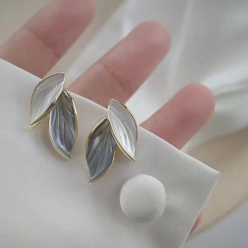 Boucles D'oreilles Pendantes En Cuir Chevelu Bleu Brume Pour Femmes, Bijoux De Mode Coréens, Accessoires De Haut Niveau Pour Filles, Fête, Été Premium, Double Document