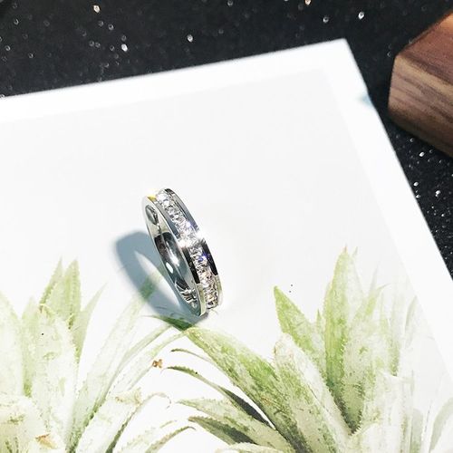 Bague En Cristal Pavé De Zircone De Luxe, Couleur Or Rose, Cadeau Pour Femme, Bijoux En Acier Titane, Ne Se Décolore Jamais, Livraison Directe