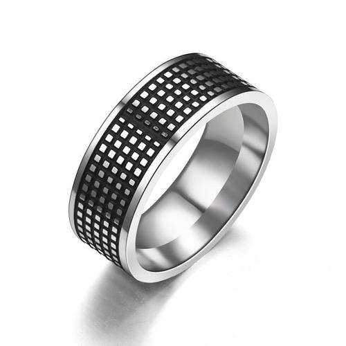 Bague Rainurée Style Bande De Roulement De Pneu 8mm Pour Hommes, Bijoux Rock Punk Vintage En Acier Inoxydable, Bijoux De Fête