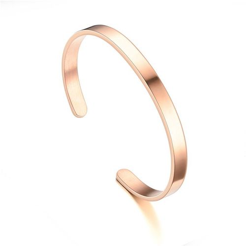 Bracelets Manchette Pour Hommes Et Femmes, En Acier Inoxydable, Or, Largeur 6mm, Bijoux De Luxe, À La Mode