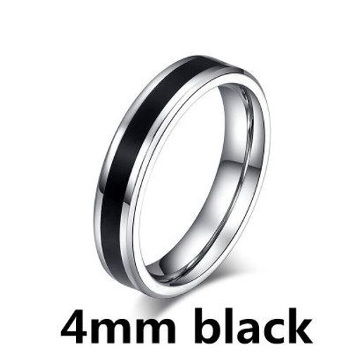 Bagues De Mariage En Acier Inoxydable, Alliance Classique Pour Femmes Et Hommes, Bagues De Couleur Noir Et Argent, Bijoux De Couple, Bande De Promesse