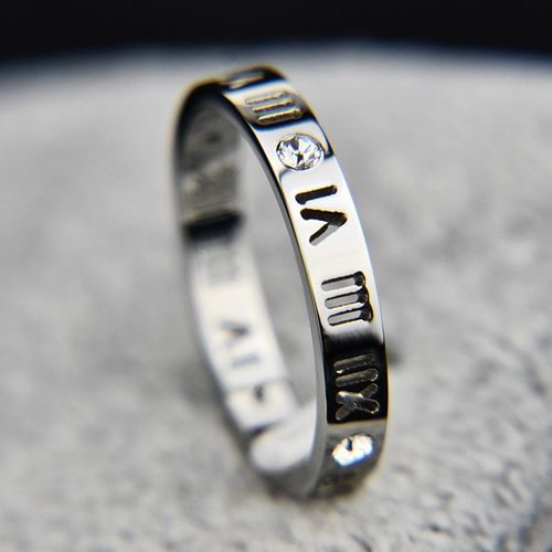 Bague Unisexe En Acier Au Titane Évidé Avec Biscuits Pour Hommes Et Femmes, Chiffres Romains, Bijoux De Doigt, Couple