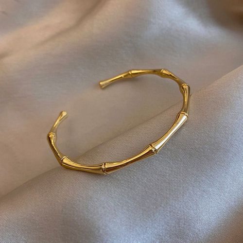 Bracelet En Acier Inoxydable Pour Hommes Et Femmes, Couleur Or, Joint En Bambou, Tendance, Cadeau De Fête Romantique, Bijoux À La Mode, 2022