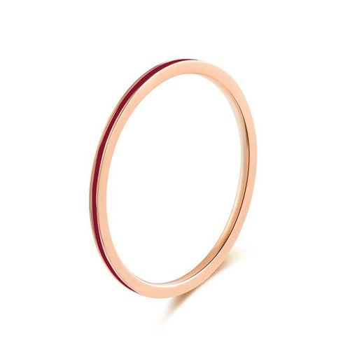 Bagues En Émail Noir Blanc Rouge Pour Femme, Bijoux En Acier Au Titane, Ne Se Fanent Jamais, Cadeau D'anniversaire À La Mode, Livraison Directe, Document En Or Rose