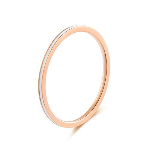 Bagues En Émail Noir Blanc Rouge Pour Femme, Bijoux En Acier Au Titane, Ne Se Fanent Jamais, Cadeau D'anniversaire À La Mode, Livraison Directe, Document En Or Rose