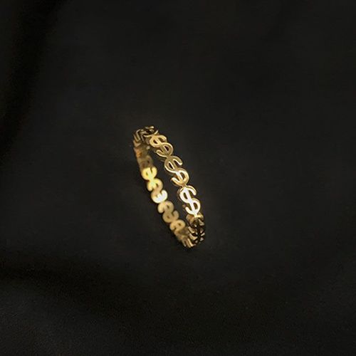 Bague En Acier Évidée Pour Personnes Âgées, Symbole De La Fortune, Cadeau De Fête De Mariage Pour Fille Et Dame, Haute Qualité, Mode