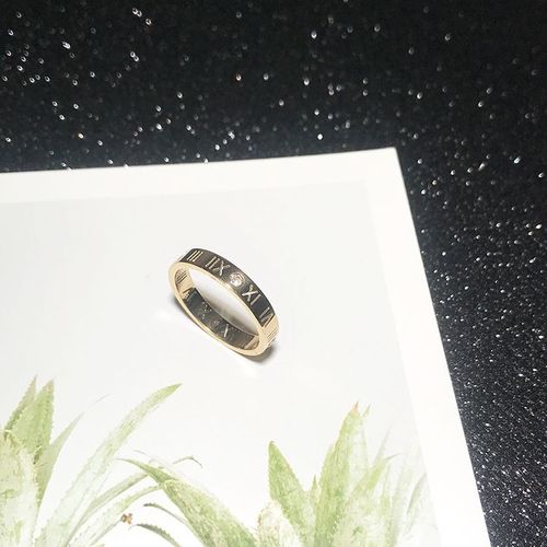 Ramos-Bague De Couple En Or Rose Avec Numéro Romain Pour Femme, Bijoux En Acier Au Titane, Document Non Modifié, Cadeau De Mode, Livraison Directe