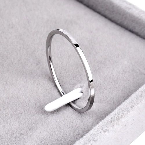 Bague Fine En Acier Au Titane Pour Hommes Et Femmes, Couleur Argent, Bague De Couple En Or Rose, Mode Simple, Cadeaux Pour Hommes, 1.2mm