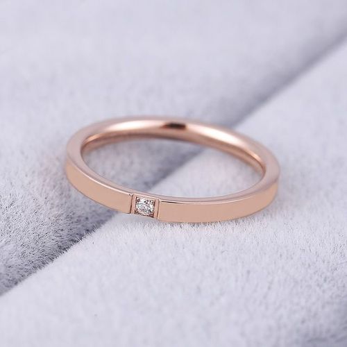 Bague Simple En Or Rose Pour Hommes Et Femmes, Bague De Mariage Pour Couple, Mode Exclusive, Haute Qualité, Vente En Gros, 4mm