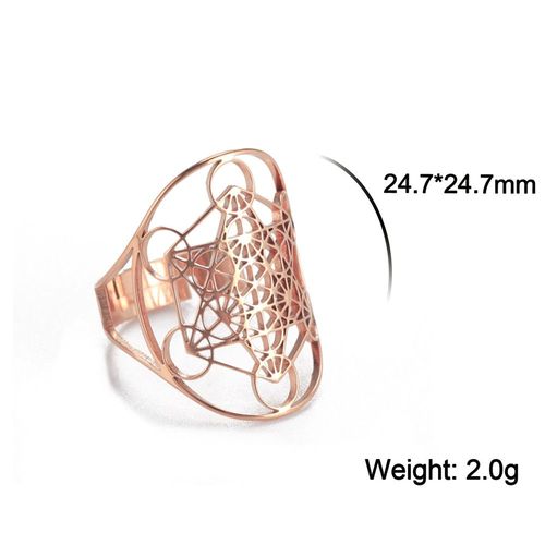 Unift Bagues Vintage En Acier Inoxydable Metatron Cube Pour Hommes Et Femmes, Géométrie Sacrée, Sceau D'ange, Cadeau De Bijoux D'archange