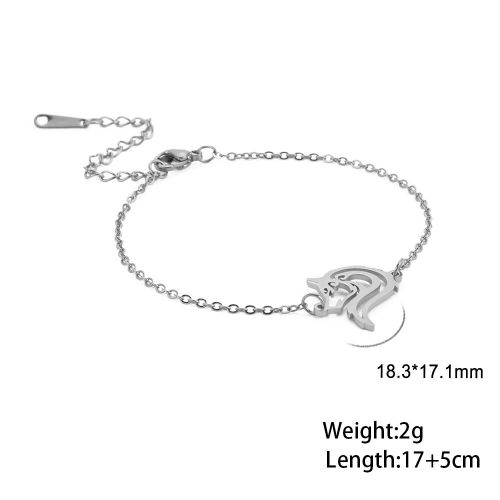 Unift Bracelet À Breloques Tête De Loup Pour Hommes Et Femmes, Chaîne En Acier Inoxydable, Géométrique, Animal, Mode Punk, Bijoux Cadeau