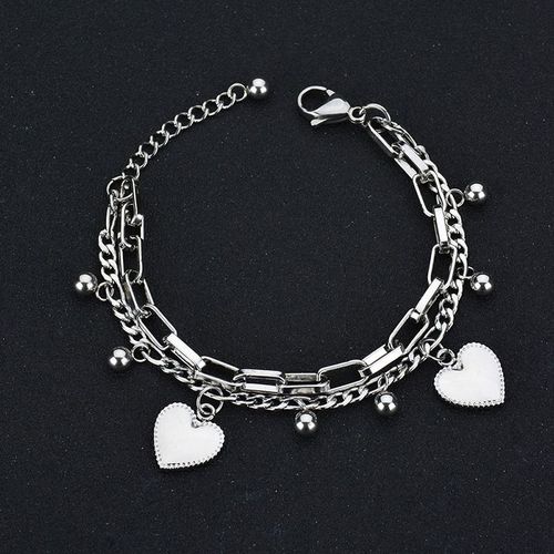 Sion L-Bracelet Coeur D'amour Multicouche En Acier Inoxydable Pour Femme, Document Doré, Antirouille, Cadeau De Bijoux De Poignet Pour Filles, Haute Qualité