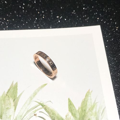 Ramos-Bague De Couple En Or Rose Avec Numéro Romain Pour Femme, Bijoux En Acier Au Titane, Document Non Modifié, Cadeau De Mode, Livraison Directe