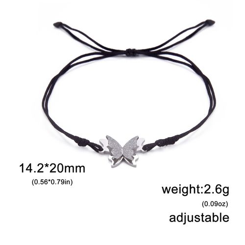 Unift Bracelet Papillon Délicat Plaqué Or À Portée De Main, Breloques En Acier Inoxydable, Protection, Bracelet À Cordes Rouges, Cadeau De Bijoux De Cheminée