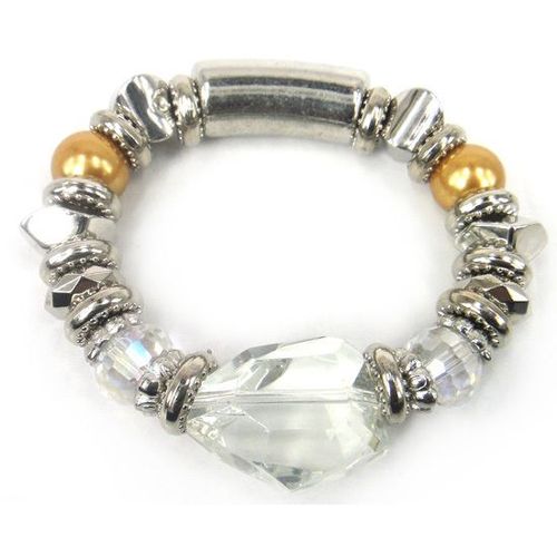 Perle De Verre Bleu Et Breloque Pendule, Bracelet Extensible, Livraison Gratuite