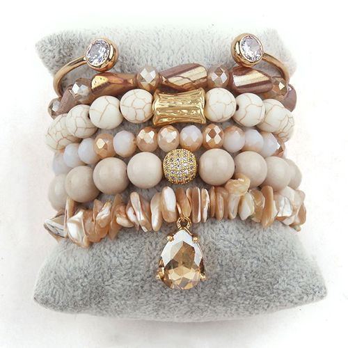 Dropsunshine-Bracelets En Perles Bohèmes Pour Femmes, Ensembles De Bracelets Multi-Empilés, Bijoux Boho, Cadeau À La Mode, 6 Pièces