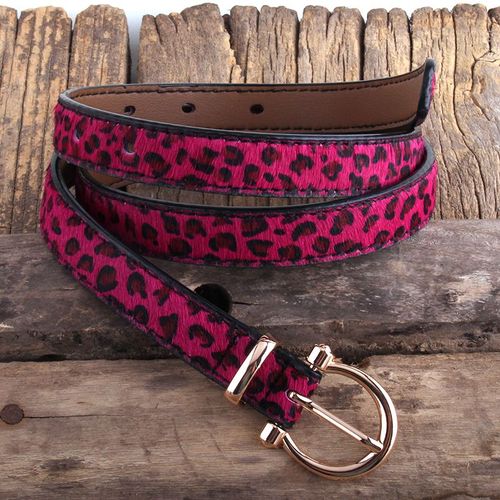 Rh Fashion ? Boucle Ardillon De Ceinture En Cuir De Cheval Pour Femme, Accessoire Cadeau, 2cm, Rose, Léopard