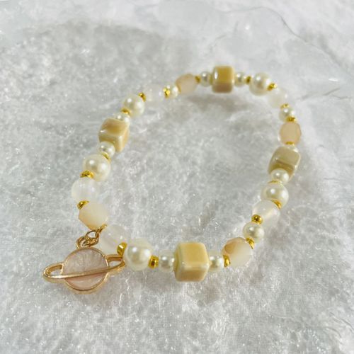 Bracelet Perlé Jaune Clair En Céramique Coréenne Pour Femme, Cadeaux De Bateau De Chia, Niche De Luxe, Bijoux De Vacances De Plage D'été Exquis