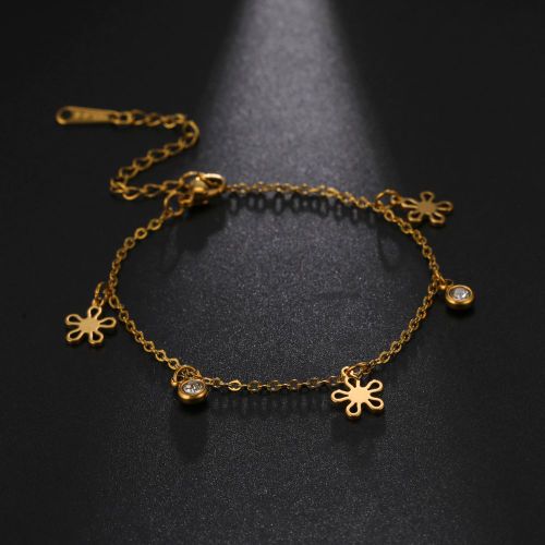 Unift Bracelet À Breloques En Forme De C¿Ur Et De Lune Pour Femme, Bijoux Tendance, Plaqué Or, En Acier Inoxydable, Cadeau, Vente En Gros