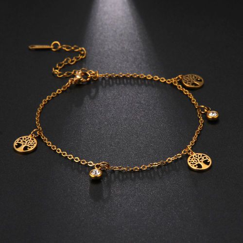 Unift Bracelet À Breloques En Forme De C¿Ur Et De Lune Pour Femme, Bijoux Tendance, Plaqué Or, En Acier Inoxydable, Cadeau, Vente En Gros