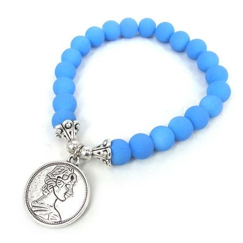 Bracelet En Alliage De Verre Mat Pour Femmes, Perles, Breloque Princesse, Élasticité, Mode, Livraison Gratuite