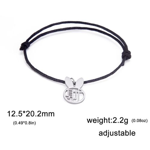 Unift Bracelet Lapin Porte-Bonheur En Acier Inoxydable, Chaîne Rouge, Amulette D'argent, Année Du Zodiaque Chinois, Bijoux Porte-Bonheur À La Mode