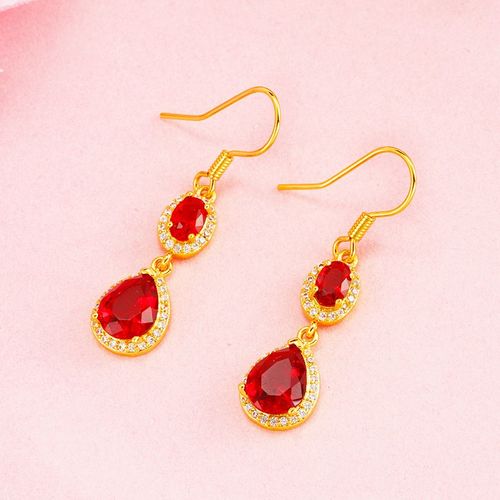 Boucles D'oreilles Pendantes Avec Pompon Incrusté De Biscuits Vert Et Rouge Pour Femme, Piercing D'oreille Exquis, Cubique Rempli, Bijoux De Mariage