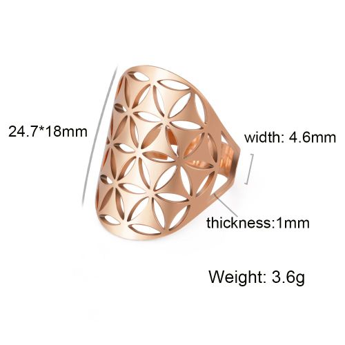 Unift Bague Femme Acier Inoxydable, Bague Fleur De Vie Pour Hommes Et Femmes, Anneau Réglable En Acier Inoxydable, Accessoires Vintage Filigrane Viking, Bijoux Cadeau, Bague Femme Acier Inoxydable, Gé