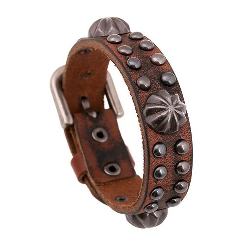 Bracelets Vintage Boho Gitane Hippie Punk Beige, Cordon Enroulé En Cuir Noir Marron Perles En Bois, Empiler Bracelets Pour Hommes, Bijoux De Poignet